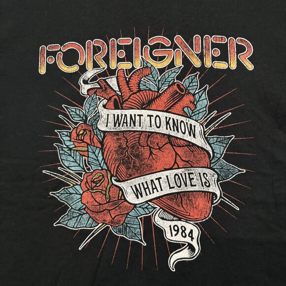 Foreigner I Want To Know What Love Is Heart Rose T-Shirt XXL - Picture 2 of 4